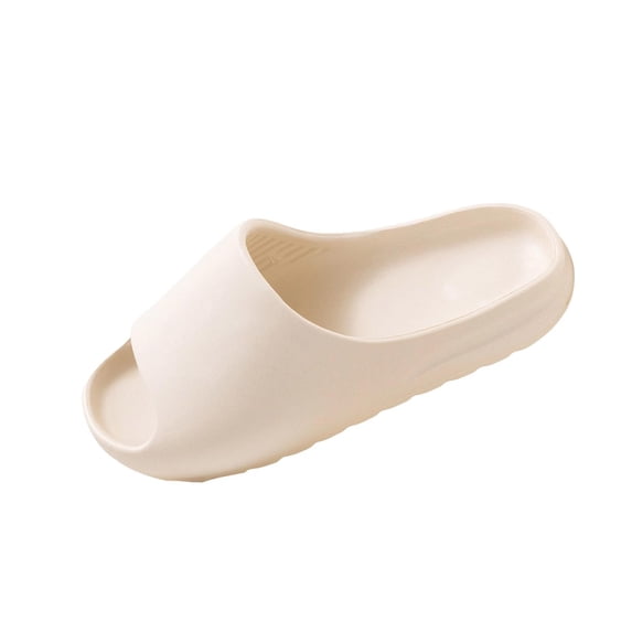 Hinvhai Cloud Slides for Men and Women, Quick Drying Slippers Shoe Open Toe Thick Soft Platform Slide Sandals Daily Shower Sandals Non-Slip Bathroom Slippers Summer for Indoor White 5.5-7(40)