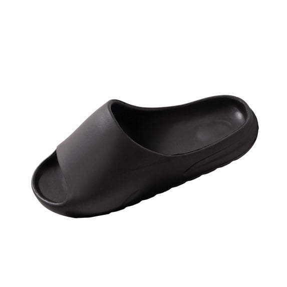 Hinvhai Cloud Slides for Men and Women, Quick Drying Slippers Shoe Open Toe Thick Soft Platform Slide Sandals Daily Shower Sandals Non-Slip Bathroom Slippers Summer for Indoor Black 4.5-6(38)