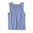 thumbnail image 1 of Hinvhai Cotton Linen Tank Tops for men Summer Sleeveless Vacation Lounge Shirts Loose Fit Crewneck Comfy Beach Vests Light Blue 6(M), 1 of 5