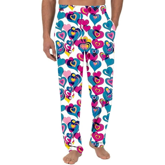 Hinvhai Day Sweatpants for Men Open Bottom Pajama Pants Straight Leg Athletic Trousers with Pockets Multicolor 8(L)