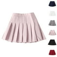 thumbnail image 1 of Hinvhai Fashion Casual Style Skirt for Kid Girls ,Classic Solid Color Elastic Waist Velvet Cute Lace Hem Layered Pleated Skirt White 14 Years(160), 1 of 3
