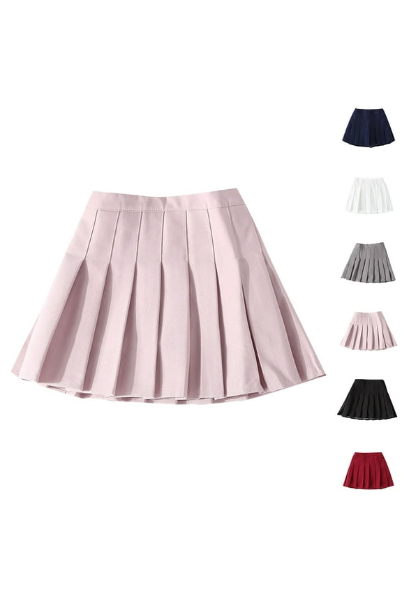 Fashion Casual Style Skirt for Kid Girls ,Classic Solid Color Elastic Waist Velvet Cute Lace Hem Layered Pleated Skirt White 14 Years(160)