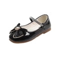 thumbnail image 1 of Hinvhai Girl's Bow Dress Shoes Ballet Princess Flats with Rhinestone Strap for Party Wedding School, Toddler/Little Kid/Big Kid Black 9.5(25), 1 of 9
