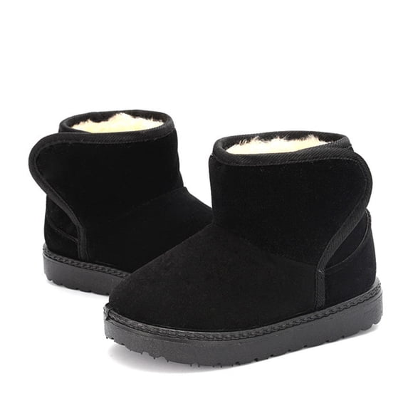 Hinvhai Girls Boys Warm Winter Boots Kids Outdoor Snow Boots(Toddler/Little Kid) Black 2(34)