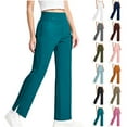 thumbnail image 1 of Hinvhai Girls Dress Work Pants High Waisted Flare Casual Slacks Stretchy Boot Cut Yoga Trousers White 13 Years, 1 of 9