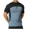 thumbnail image 1 of Hinvhai Golf Shirts for Men Fashion Business Athletic Comfy Loose Fit Clothes Casual Stand Collar Zipper Short Sleeve Tshirts Gray XL(XL), 1 of 5