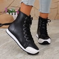 thumbnail image 1 of Hinvhai High Top Sneakers for Women Comfortable Platform Shoes with Zipper Walking Shoes Black 9.5(43), 1 of 9