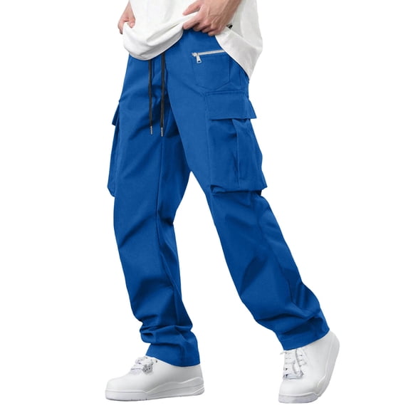 Hinvhai Hiking Pants Men Lightweight Quick-Dry - Water Resistant Stretch Travel Cargo Pants with Muti Pockets for Outdoor Fishing Blue