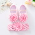 thumbnail image 1 of Hinvhai Infant Toddler Spring Fall Soft Single Shoes, Baby Girls Cute Flower Princess Breathable Soft Sole Non-slip Single Shoes Pink 0-3 Months, 1 of 6