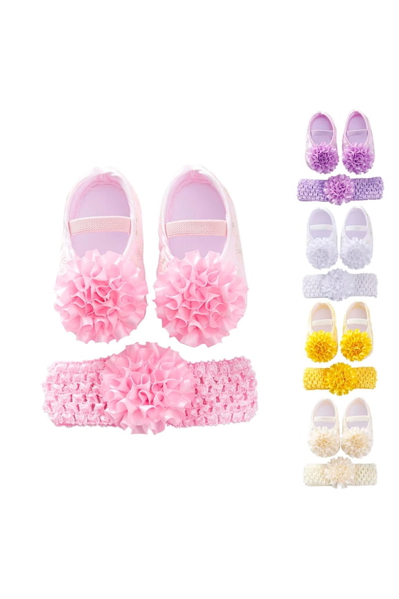 Infant Toddler Spring Fall Soft Single Shoes, Baby Girls Cute Flower Princess Breathable Soft Sole Non-slip Single Shoes Yellow 12-15 Months
