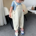 thumbnail image 1 of Hinvhai Kids Relaxed Fit Denim Bib Overalls Clearance,Little Big Boys Girls Casual Fashion Classic Solid Color Soft Cotton Jean Pants Khaki 6 Months(90), 1 of 9