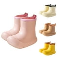 thumbnail image 1 of Hinvhai Kids Toddler Rubber Rain Shoes PVC Waterproof Rain Boot Non-Slip Wellington Boots for Children Boys/Girls Yellow 3(22), 1 of 4