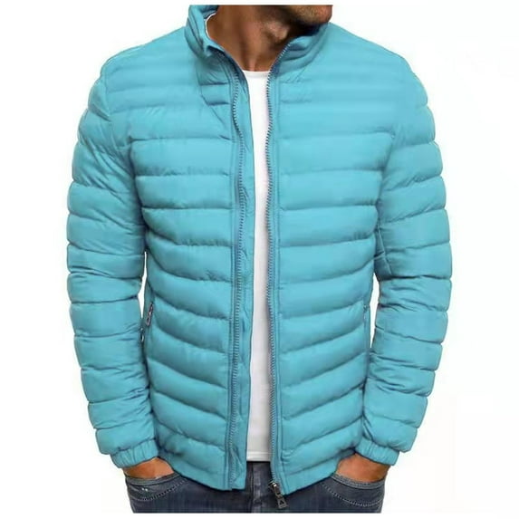Hinvhai Men Puffer Down Jacket Packable Lightweight Winter Jackets Coats Outdoor Waterproof Insulated Jackets Mint Green 4(S)