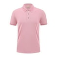 thumbnail image 1 of Hinvhai Men’s Button Shirt Short Sleeve Golf Sports Casual Tee Pink XXXL(XXXL), 1 of 8