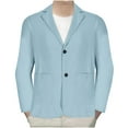 thumbnail image 1 of Hinvhai Men's Cardigan Sweater Shawl Collar Button Down Knit Blazer Jacket Knitwear Sky Blue 6(M), 1 of 6