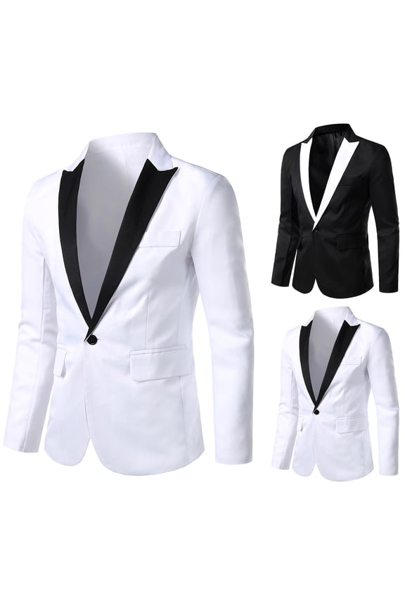 Men's Casual Blazer Lightweight Slim Fit Suit Jacket Two Button Cotton Sport Coats White XL(XL)