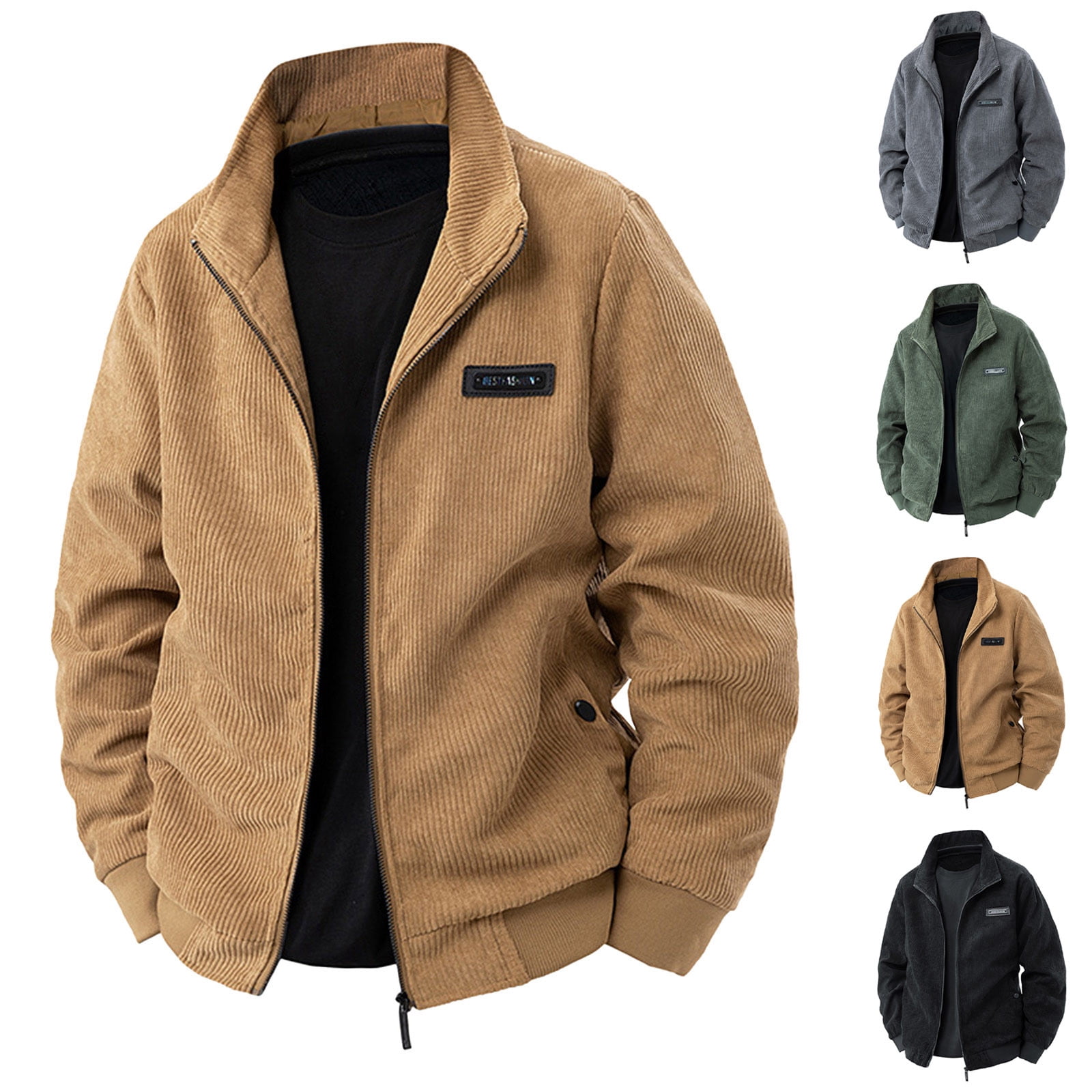 Men's cotton jacket standing collar corduroy
