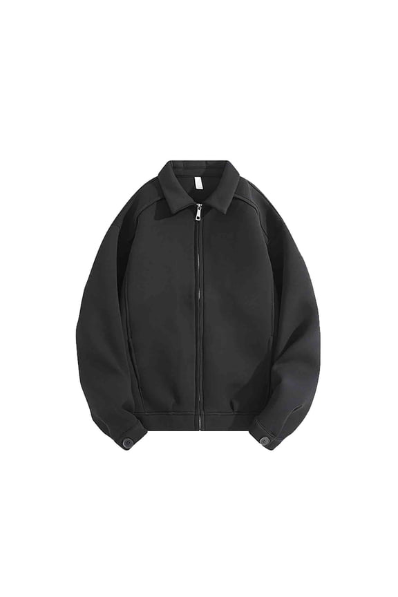 Men's Casual Lapel Air-Conditioned Room Jacket Full Zip Lightweight Summer Sun Protection Outerwear Black 12(XXL)