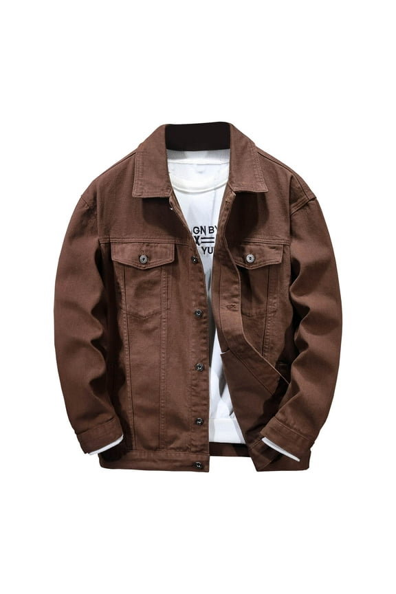 Men's Casual Lightweight Shirt Jacket Work Shacket Jackets Military Button Down Overshirt with Flap Pockets Coffee 10(XXL)