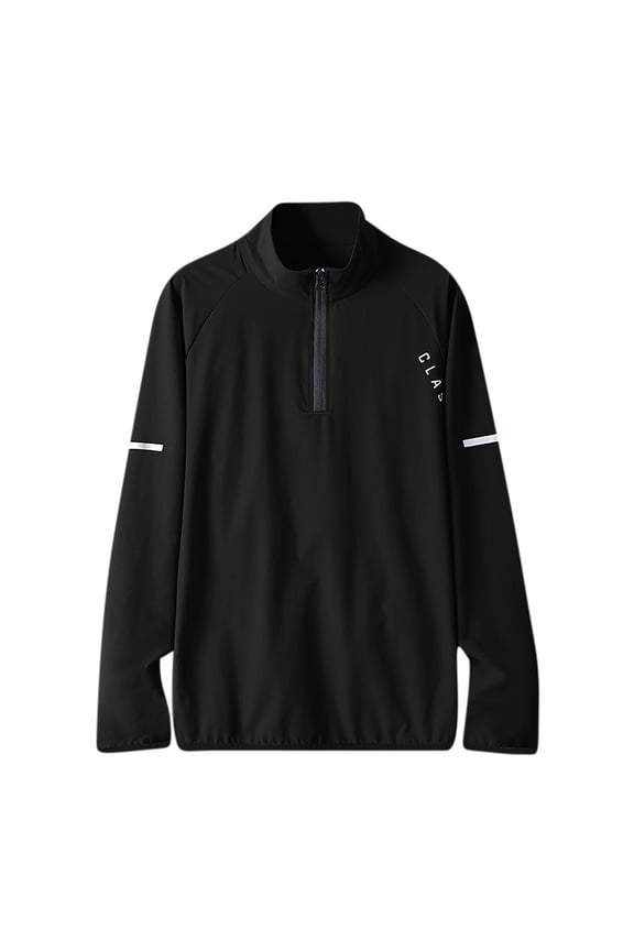 Men's Casual Quarter Zip Pullover Golf Windbreakers Athletic Lightweight Jacket Hiking Running Sweatshirt with Pocket Black XXXL(XXXL)