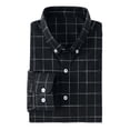 thumbnail image 1 of Hinvhai Men's Classic Color Contrast Striped Shirt Long Sleeve Casual Button Down Shirts Blouse Black M(M), 1 of 4