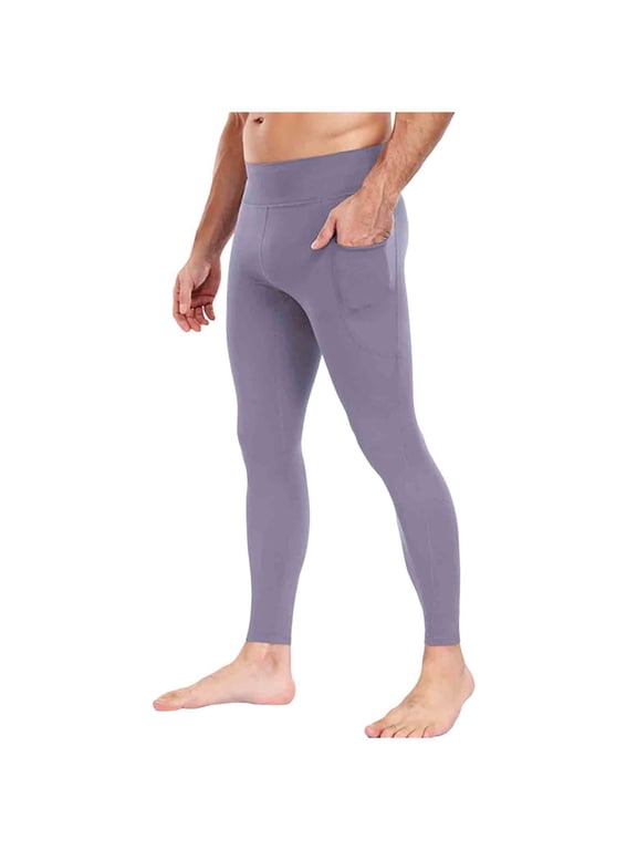 Men’s Compression Pants Running Tights Workout Leggings Athletic Base Layer Pants for Sports Yoga Basketball Purple M(M)