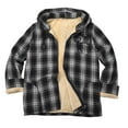 thumbnail image 1 of Hinvhai Men's Flannel Hooded Jacket Fleece Sherpa Lined Plaid Shirts Jackets Zip Up Sweatshirt Hoodies for Men with 4 Pockets Gray 10(XL), 1 of 4