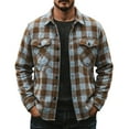 thumbnail image 1 of Hinvhai Men's Flannel Plaid Shirts Long Sleeve Casual Button Down Shirt with Pockets Brown XL(XL), 1 of 9