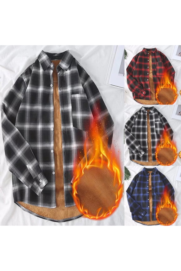 Men's Flannel Shirts Jacket Casual Button Down Plaid Outerwear Coat Long Sleeve Fleece Shacket lightweight Red 10(XL)