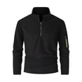 thumbnail image 1 of Hinvhai Men's Fleece Pullover Sweater Lightweight Quarter Zip Long Sleeve Sweatshirt Casual Sweaters Zipper Pockets Black XL(XL), 1 of 6
