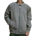 thumbnail image 1 of Hinvhai Men's Full Zipper Cardigan Casual Stand Collar Cardigan Sweater Ribbed Knit Long Sleeve Sweater Gray 8(L), 1 of 8