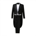 thumbnail image 1 of Hinvhai Men's Gothic Jacquard Tuxedo Blazer Medieval Victorian Double Breasted Tailcoat formal Wear Dinner Jacket 4pc Black 8(L), 1 of 4