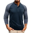 thumbnail image 1 of Hinvhai Men's Henley Knit Sweater Long Sleeve Soft Pullover Shirt with Chest Pocket Blue 8(XL), 1 of 6