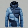 thumbnail image 1 of Hinvhai Men's Hooded Cotton Jacket Spring Winter Thickened Warm Windproof Casual Loose Sports Outerwear Dark Blue L(L), 1 of 9