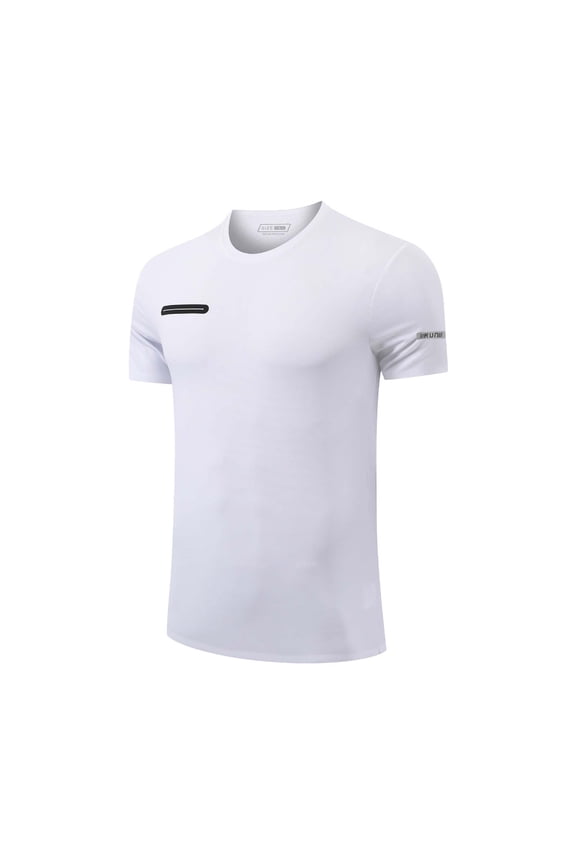Men's Ice Silk Athletic T-Shirts Quick Dry Athletic Short Sleeve Seamless Tee for Running Training Workout Hiking White XXXL(XXXL)