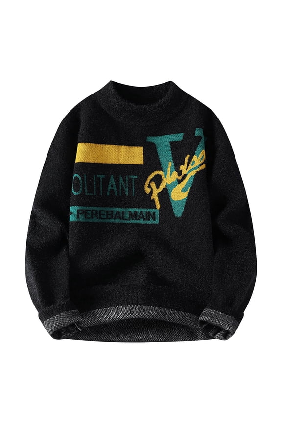 Men's Irish Knit Sweaters Cable Jacquard Pullover Sweater Unisex Woven Crewneck Knitted Top Black 8(XL)