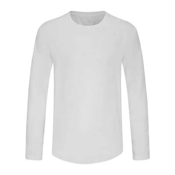 Hinvhai Men's Long Sleeve Shirts UPF 50+ UV Sun Protection Athletic Shirts for Hiking Running Workout Rash Guard White M(M)