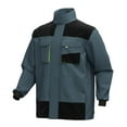 thumbnail image 1 of Hinvhai Men's Mechanics Jacket a Zip Up Work Coat with Quilted Lining in Navy Blue & Charcoal Grey Green S(S), 1 of 3