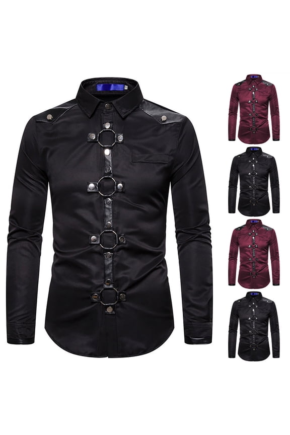 Men's Military Style Double Pocket Shirt Tactical Cargo Casual Slim Fit Shirt Work Shirt Hiking Fishing Shirts Wine 10(XL)