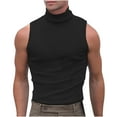 thumbnail image 1 of Hinvhai Men's Mock Turtleneck Tank Tops Ribbed Knit Slim Fit Sleeveless Vest Sport Fitness Quick Dry Workout Shirt Pullover Black 2(S), 1 of 7