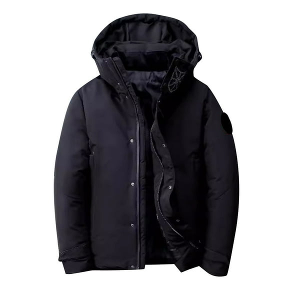 Hinvhai Men's Mountain Winter Coat Warm Fleece Ski Snow Jacket Waterproof Raincoat with Hood Black 8(XL)