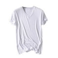 thumbnail image 1 of Hinvhai Men's Nightshirt Comfy Nightwear Big&Tall V-Neck Short Sleeve Soft Modal Loose Pajamas Sleep Shirt White XXXXXL, 1 of 4