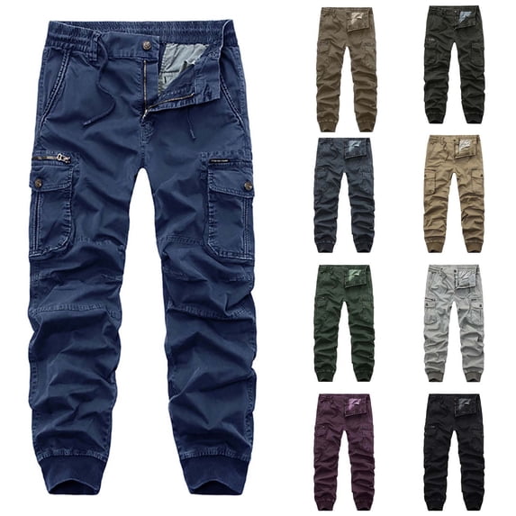 Hinvhai Men's Outdoor Casual Quick Drying Lightweight Hiking Cargo Pants with Pockets Wine XL