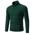 thumbnail image 1 of Hinvhai Men's Quarter Zip Sweater Slim Fit Casual Knitted Turtleneck Pullover Mock Neck Polo Sweater Green 14(XXL), 1 of 8