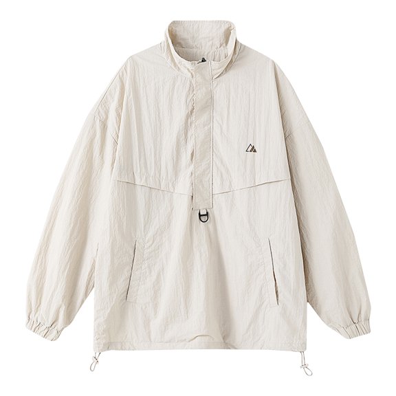 Hinvhai Men's Rain Jacket Waterproof Lightweight Packable Raincoat Pullover Windbreaker with Hood for Hiking Running White 14(XXL)