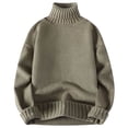 thumbnail image 1 of Hinvhai Men's Ribbed Turtleneck Sweater Casual Basic Long Sleeve Knitted Pullover Sweater Green 4(S), 1 of 3