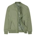 thumbnail image 1 of Hinvhai Men's Slim Fit Lightweight Softshell Flight Bomber Jacket Coat Green 8(L), 1 of 7