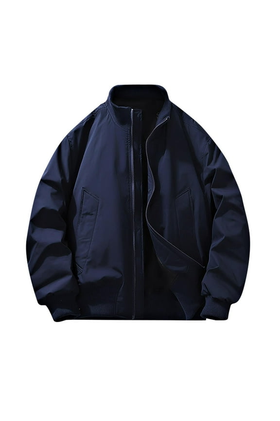 Men's Sports Shell Jacket Lightweight Windbreaker Outdoor Recreation Coat Navy M(M)