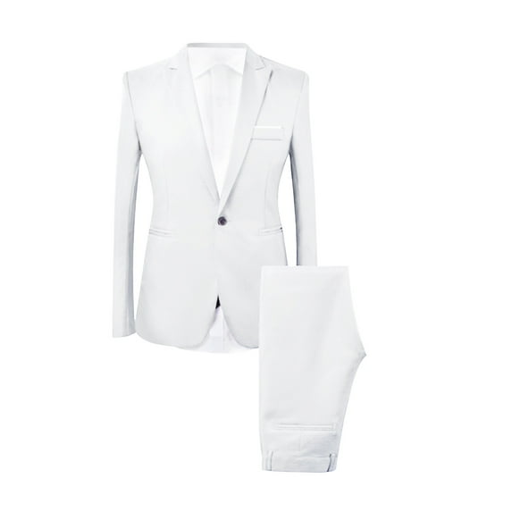 Hinvhai Men's Suit Coat + Shirt + Suit Pants Three Piece Set On White 8(XXXL)