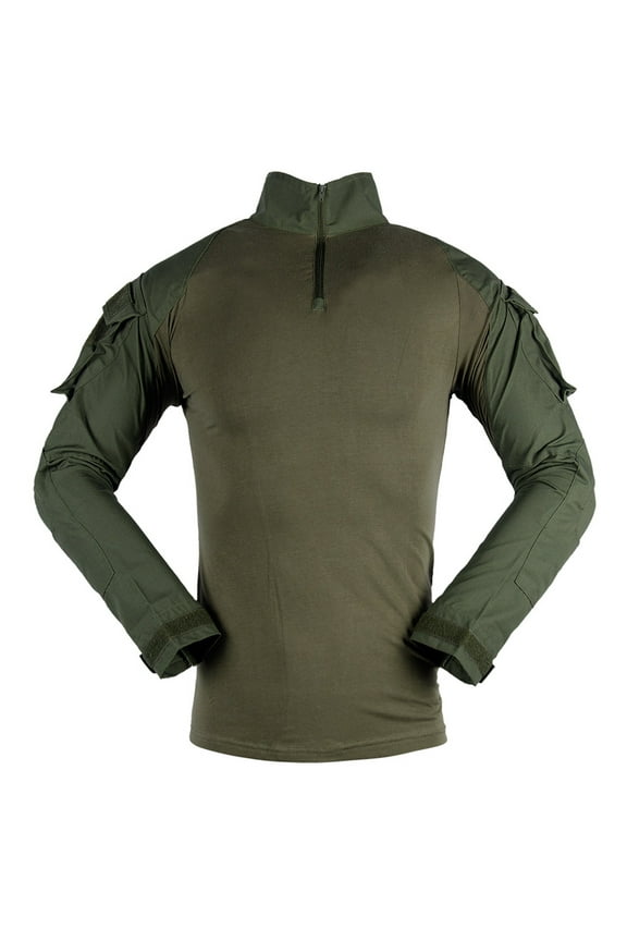Men's Tactical Shirt Long Sleeve Combat Shirt 1/4 Zip with Pockets Military Army Paintball Airsoft Breathable Army Green 6(M)